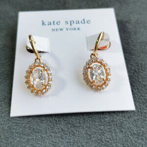 Kate Spade🔥 Victoria Clear Gold Huggie Earrings